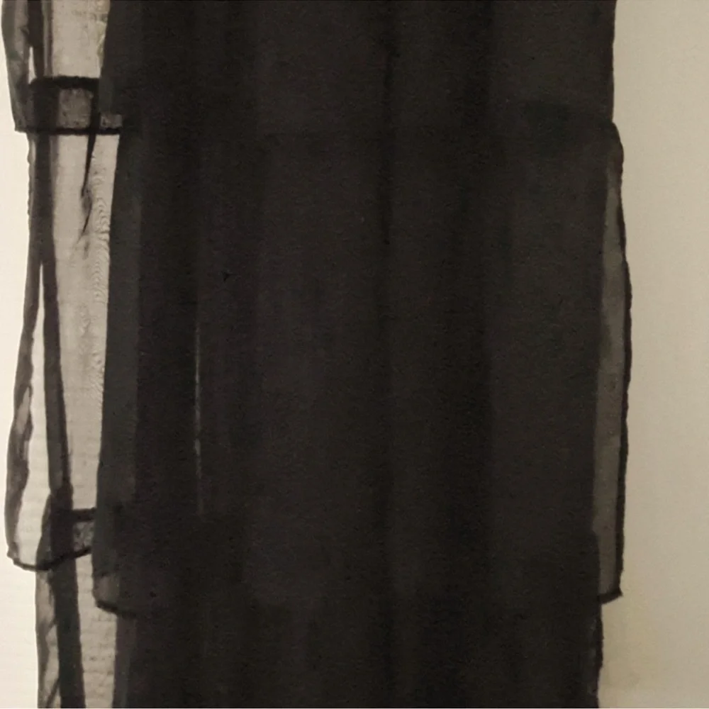 Xhilaration black ruffle layer curtain 50 x 80” One panel